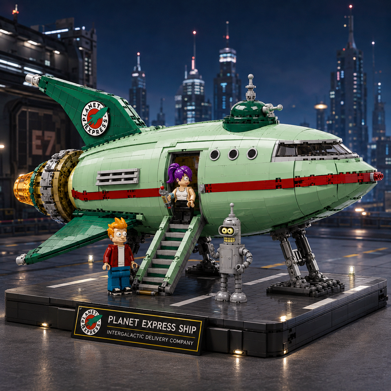 🚀 The Galactic Courier – Retro Sci-Fi Delivery Ship Brick Set