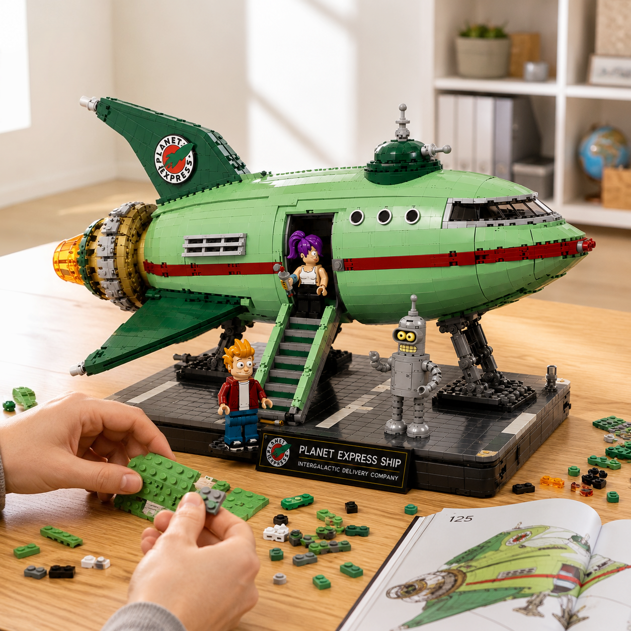 🚀 The Galactic Courier – Retro Sci-Fi Delivery Ship Brick Set