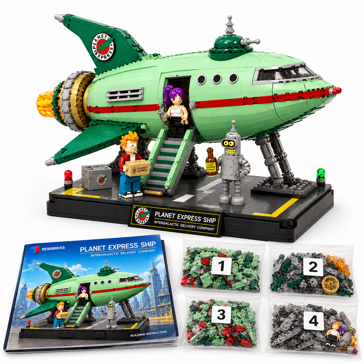 🚀 The Galactic Courier – Retro Sci-Fi Delivery Ship Brick Set