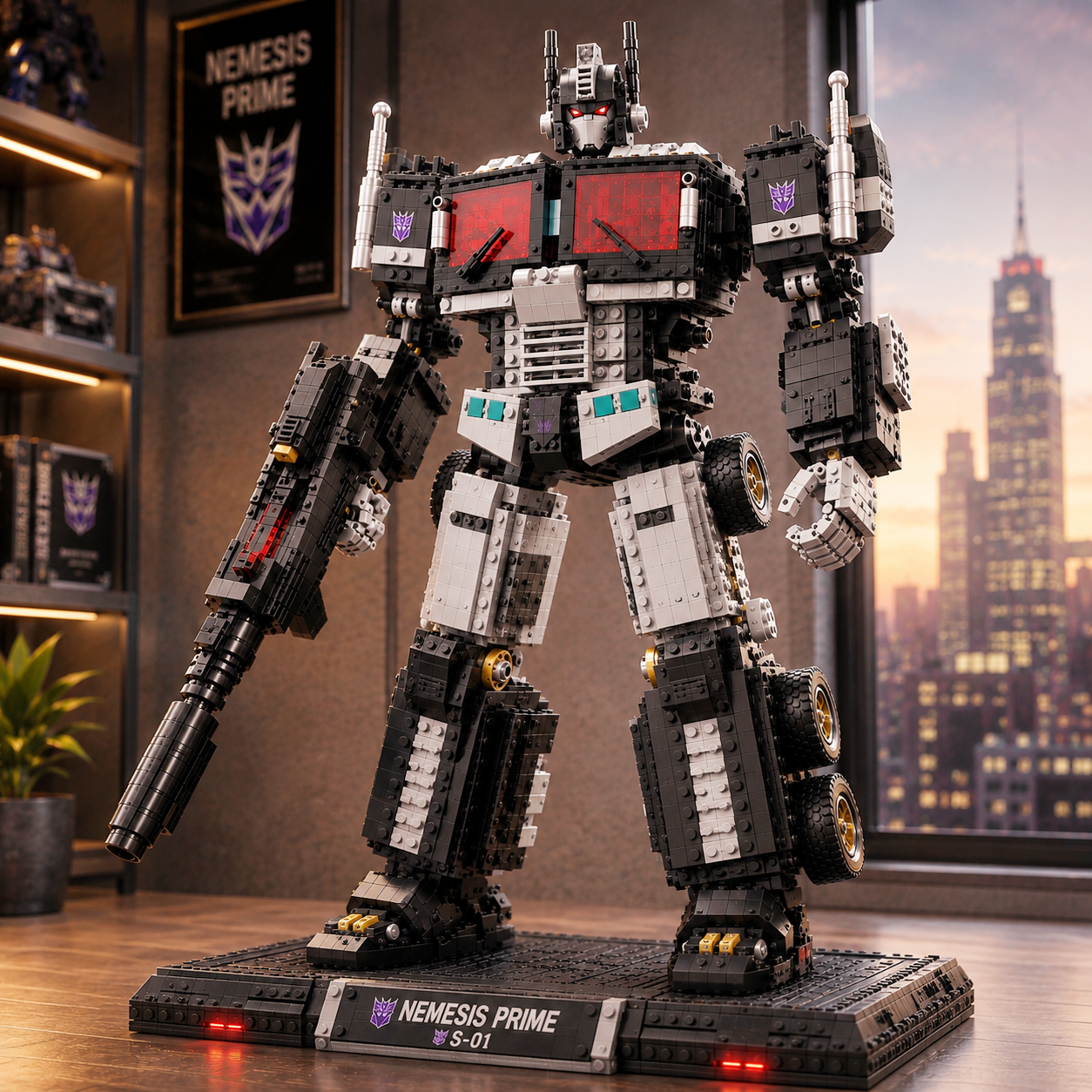 🤖Blackout Commander – Heavy-Duty Mech Brick Display