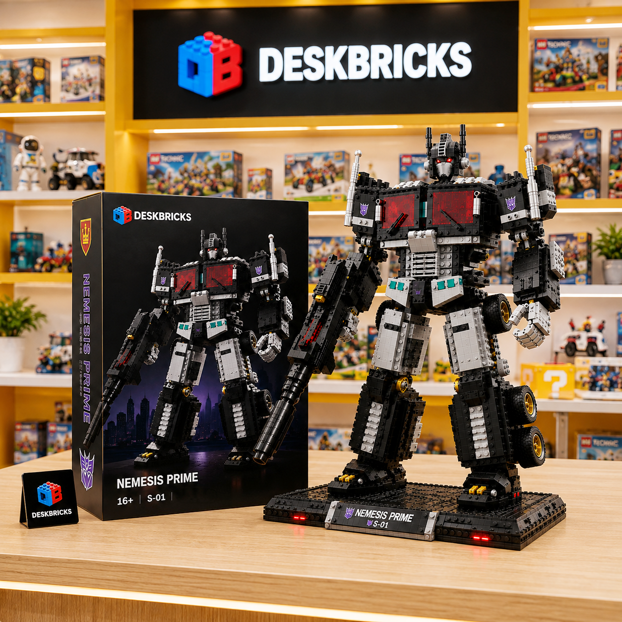 🤖Blackout Commander – Heavy-Duty Mech Brick Display