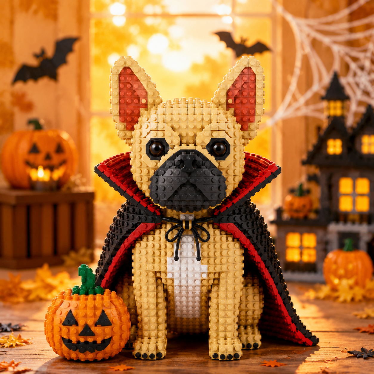 Vampire French Bulldog Brick Model – Spooky Halloween Dog Building Kit
