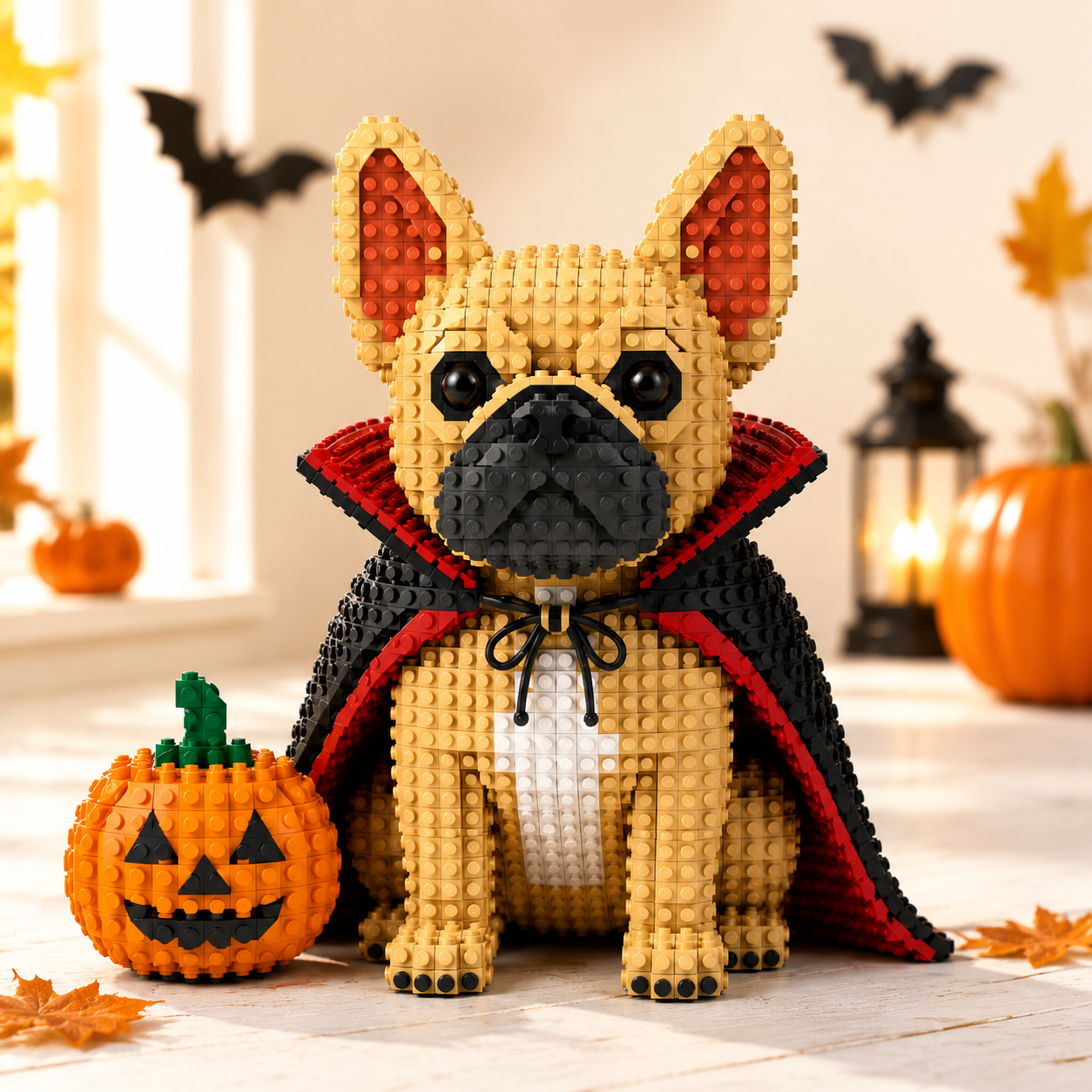 Vampire French Bulldog Brick Model – Spooky Halloween Dog Building Kit