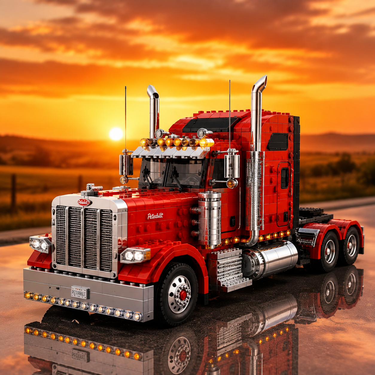 Ultimate American Big Rig Brick Model – Classic Semi Truck Building Kit