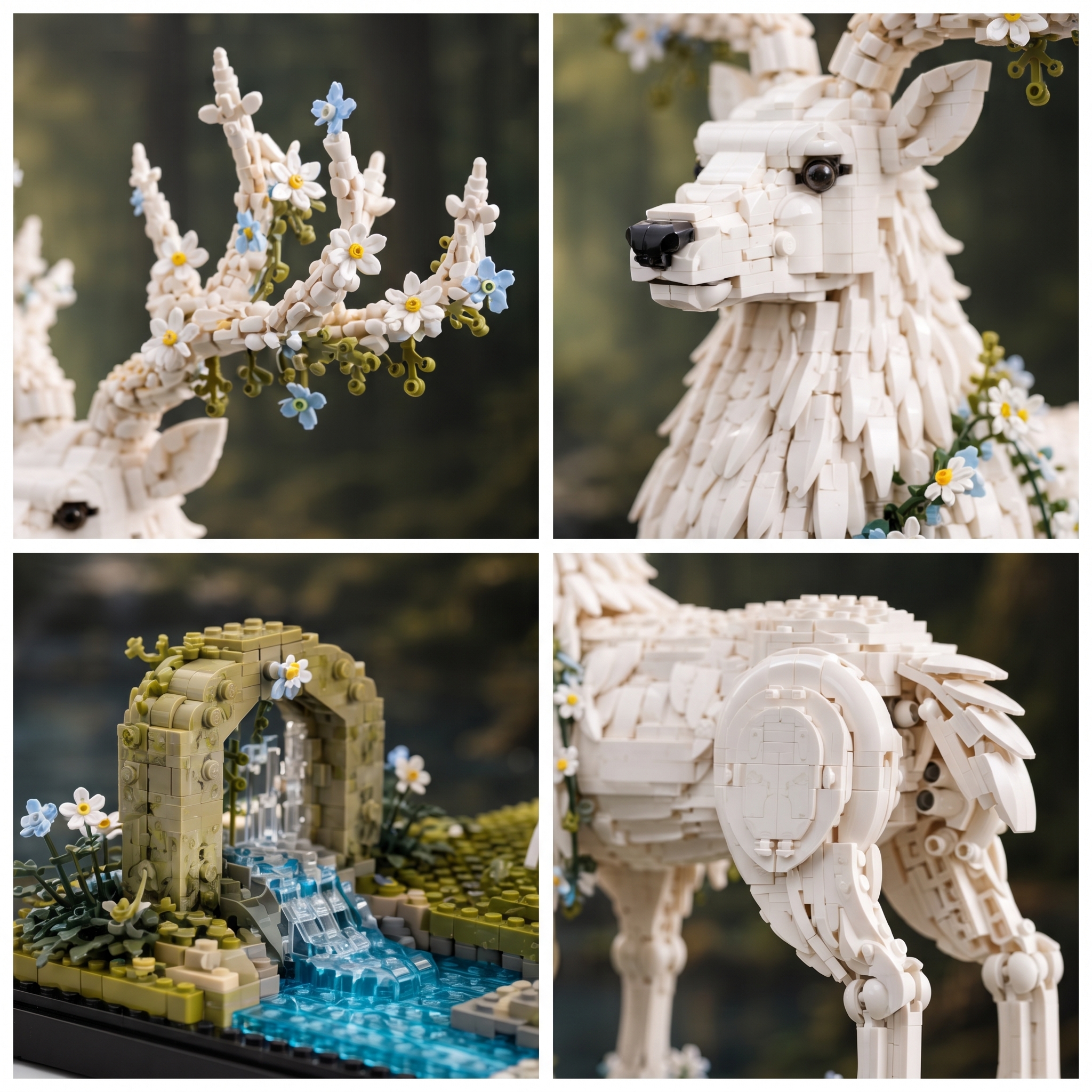 Celestial White Stag – Forest Guardian Display Building Set