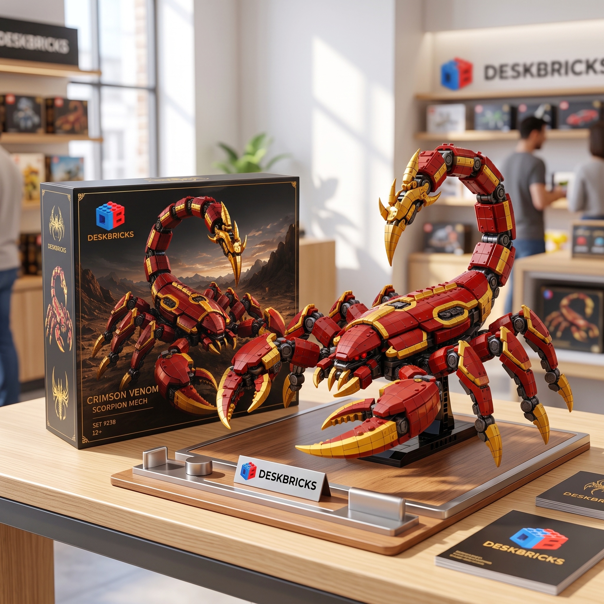 Crimson Venom – Red & Gold Armored Scorpion Mech Building Set