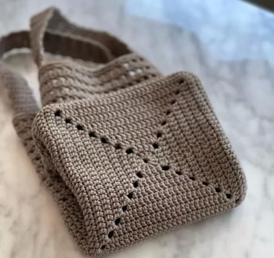 Embroidered crocheted bag