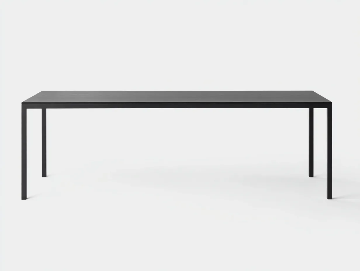 Mesa de Comedor rectangular de metal 200x90x75 cm - negro - diseño minimalista-Gasaiahouse