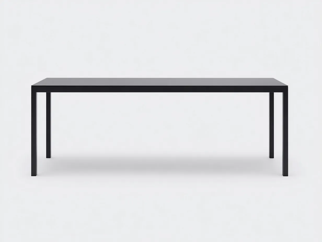 Mesa de Comedor rectangular metálica 180x80x75 cm - negro - estructura ligera-Gasaiahouse
