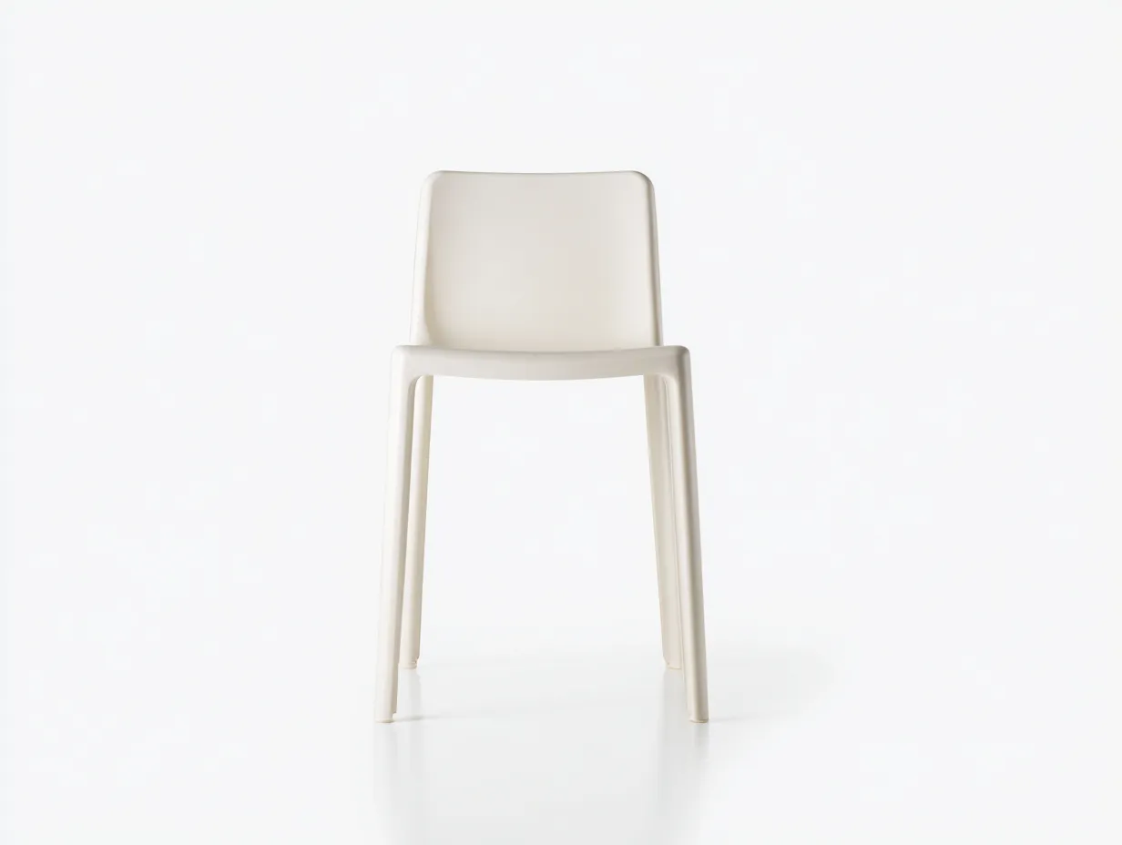 Taburete de Bar para Comedor 46x49x94 cm - plástico blanco - estructura monobloque - respaldo medio sin reposabrazos-Gasaiahouse