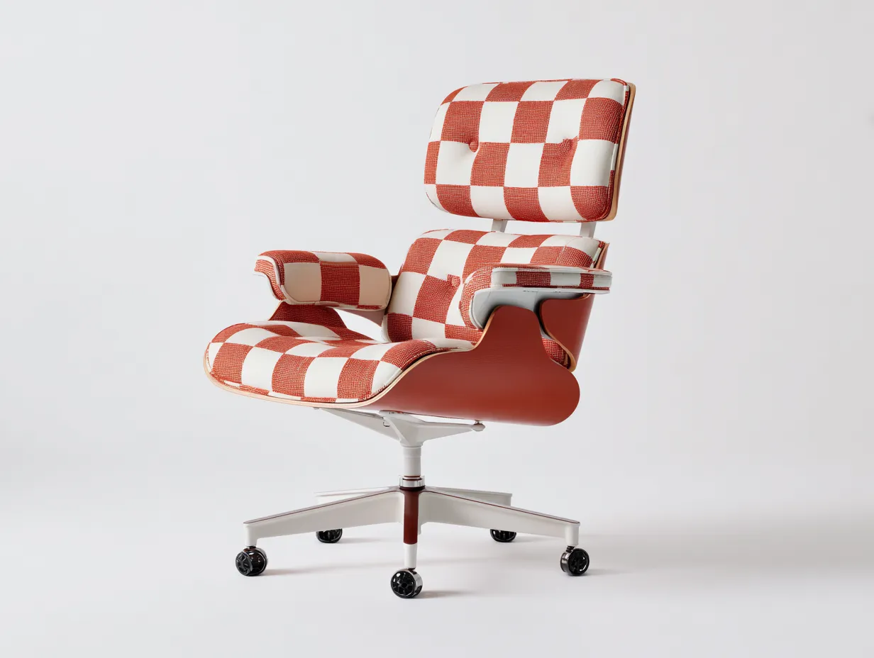 Silla de Oficina acolchada 66x66x92-102 cm - naranja y blanco - reposabrazos y base con ruedas-Gasaiahouse