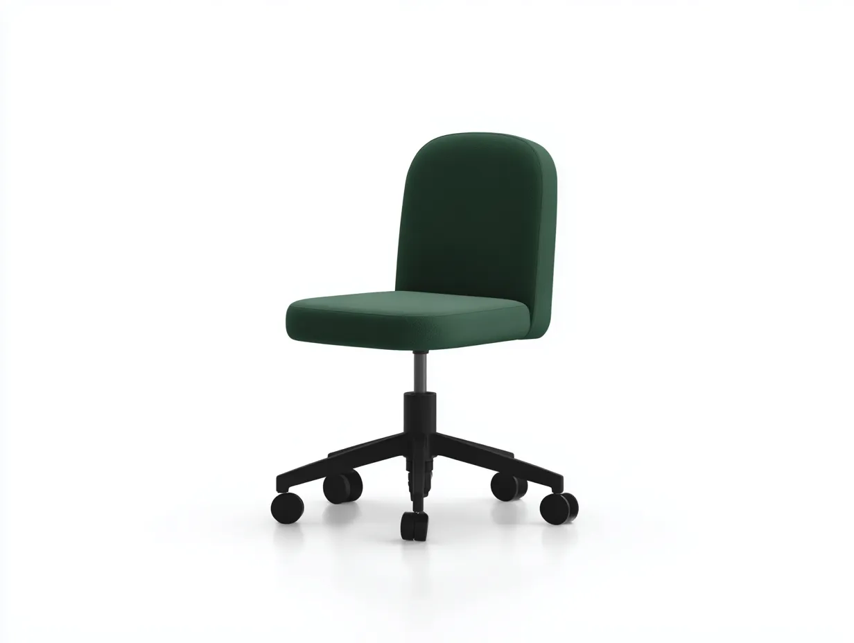 Silla de Oficina tapizada 60x60x88-98 cm - verde oscuro y negro - giratoria con altura regulable-Gasaiahouse