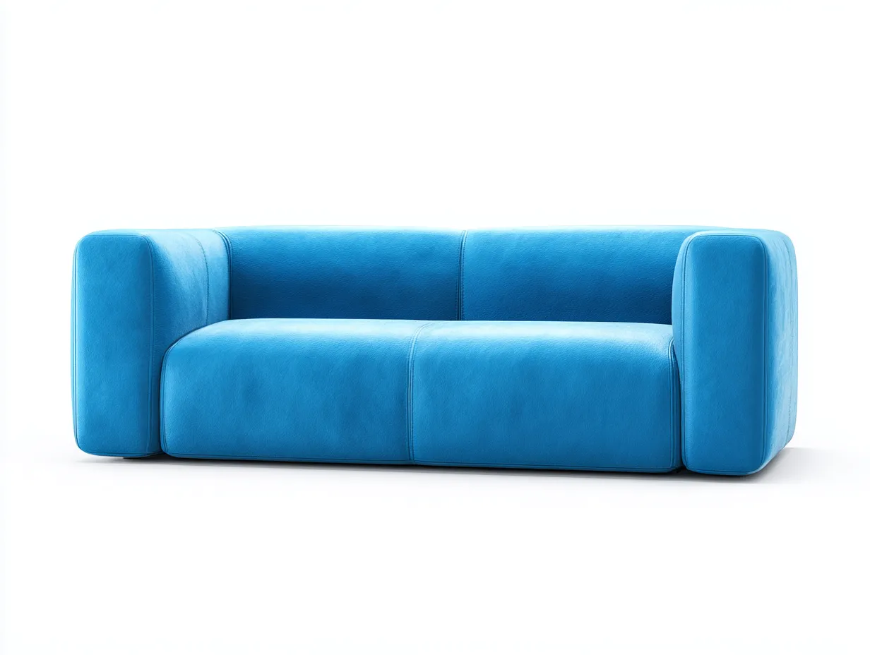 Sofá de Dos Plazas modular 202×91×75 cm - azul - brazos rectos para salón moderno-Rotiihaven