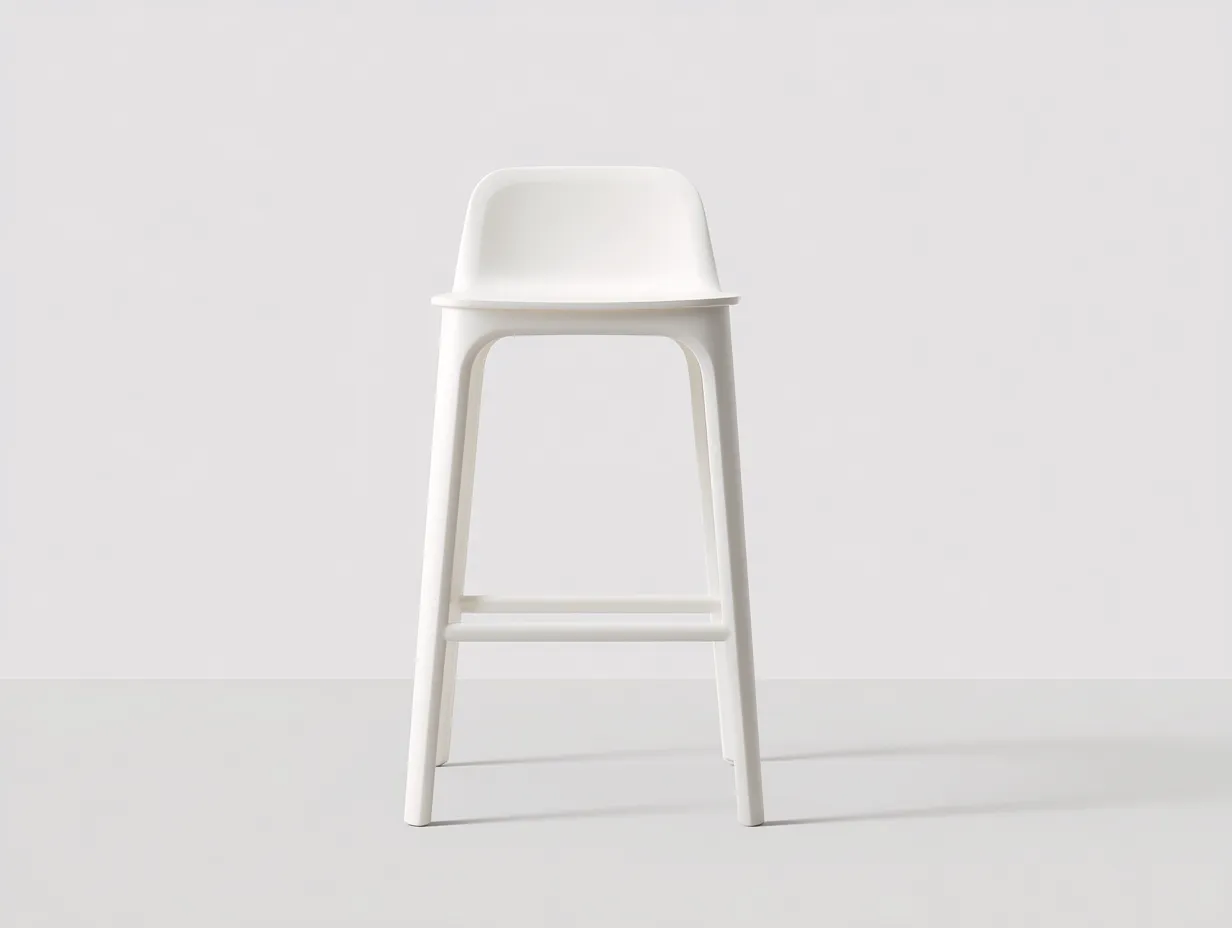 Taburete de Bar 48×51×98 cm - blanco - asiento integrado con travesaño frontal para comedor-Rotiihaven