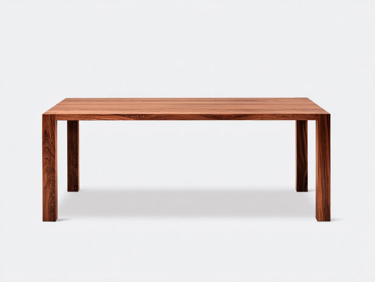 Mesa de Comedor rectangular 180×88×75 cm - nogal oscuro - estructura maciza para comedor minimalista-Rotiihaven
