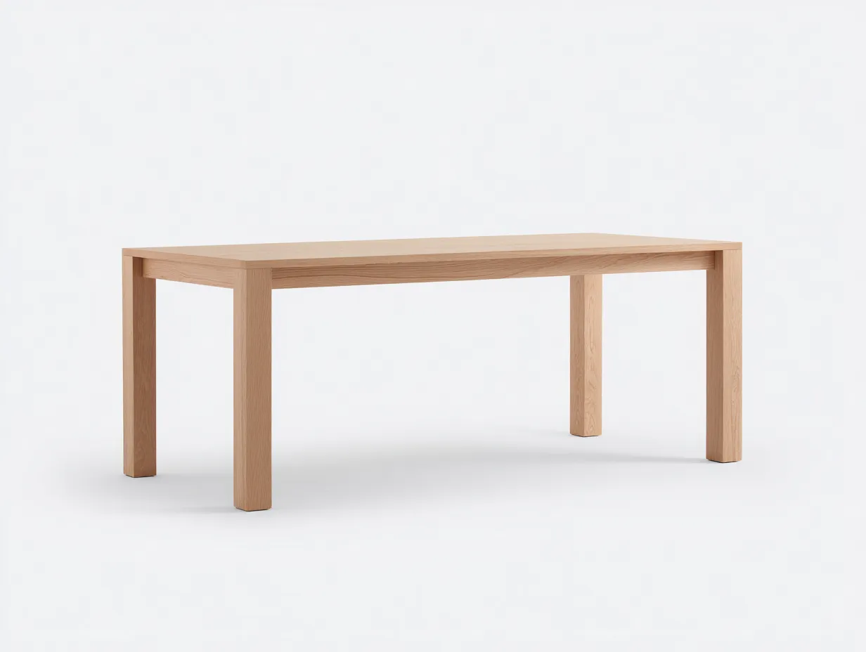 Mesa de Comedor rectangular 185×86×76 cm - roble claro - bastidor integrado para comedor nórdico-Rotiihaven