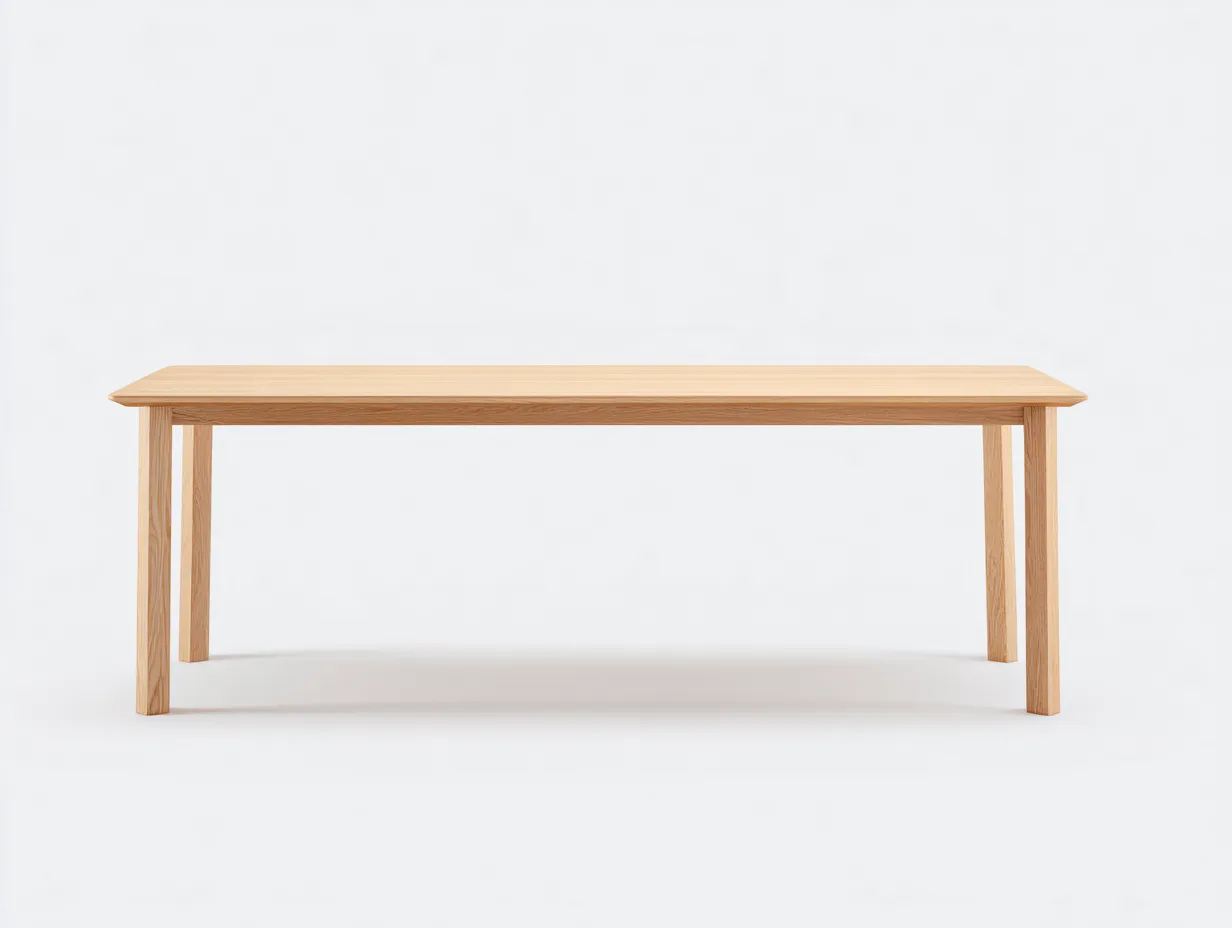 Mesa de Comedor rectangular 190×90×75 cm - roble natural - tablero de canto afinado para comedor moderno-Rotiihaven