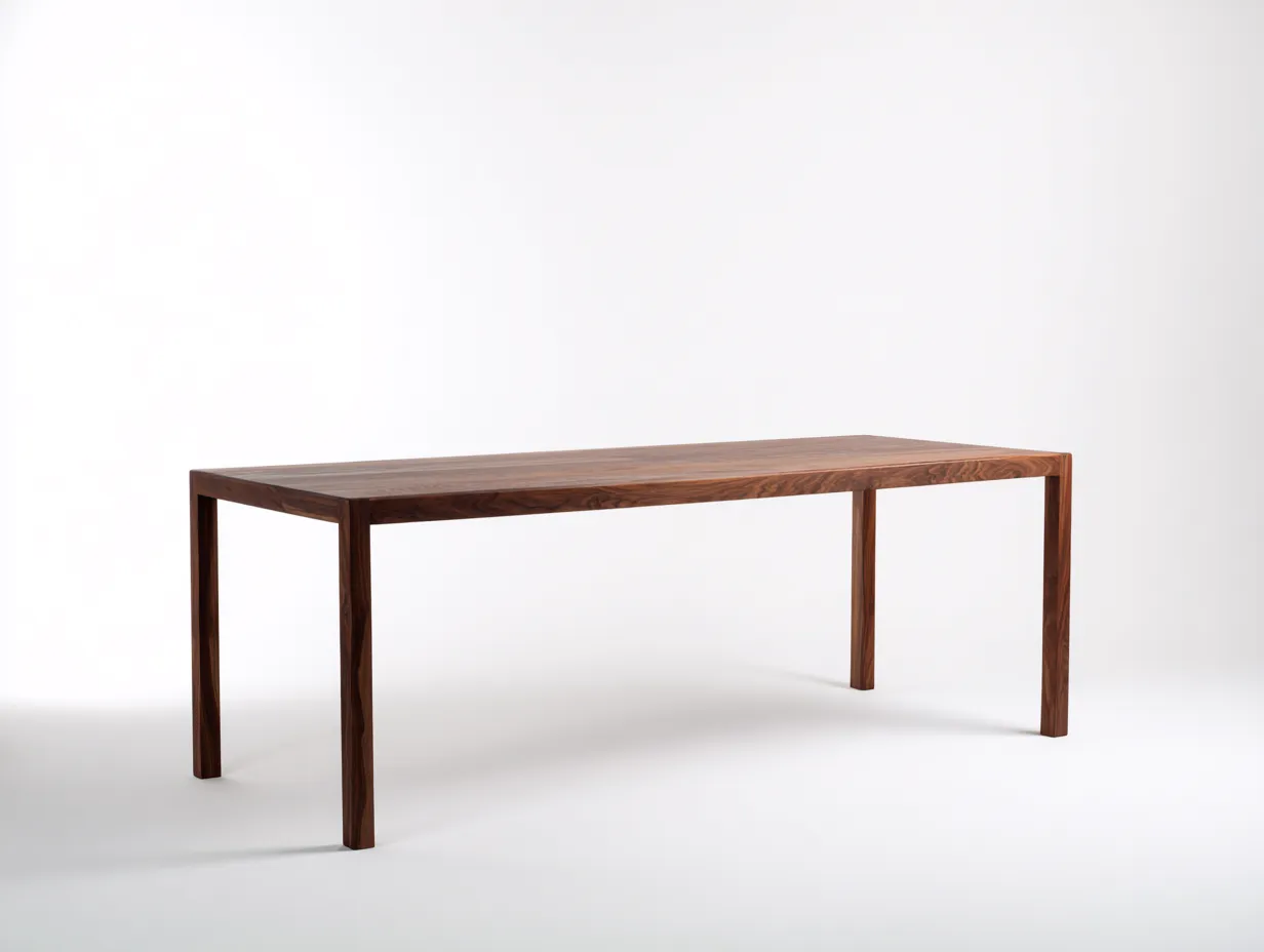 Mesa de Comedor rectangular 200×92×76 cm - nogal oscuro - patas cuadradas para comedor amplio-Rotiihaven