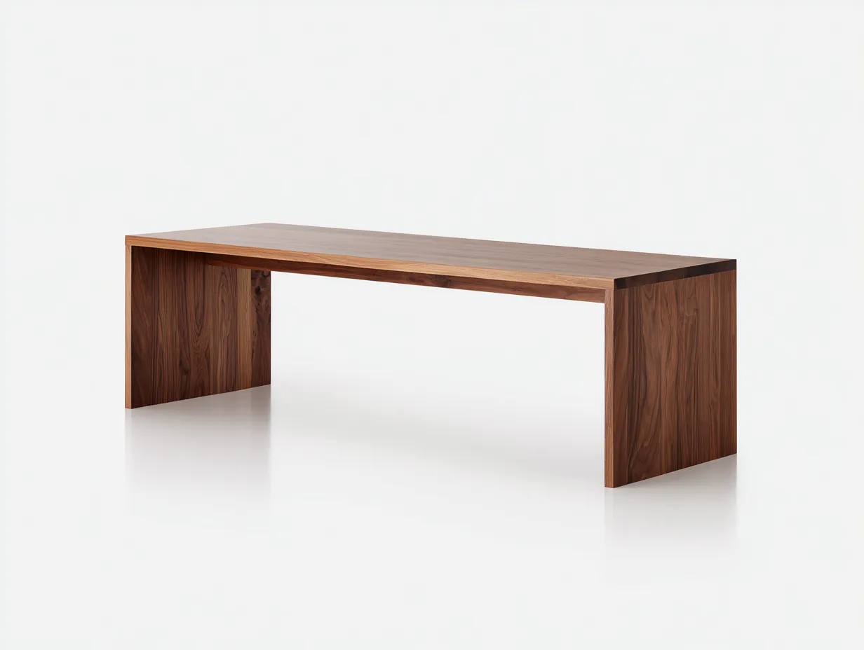 Mesa de Comedor rectangular 190×90×75 cm - nogal - diseño de paneles laterales para comedor-Rotiihaven