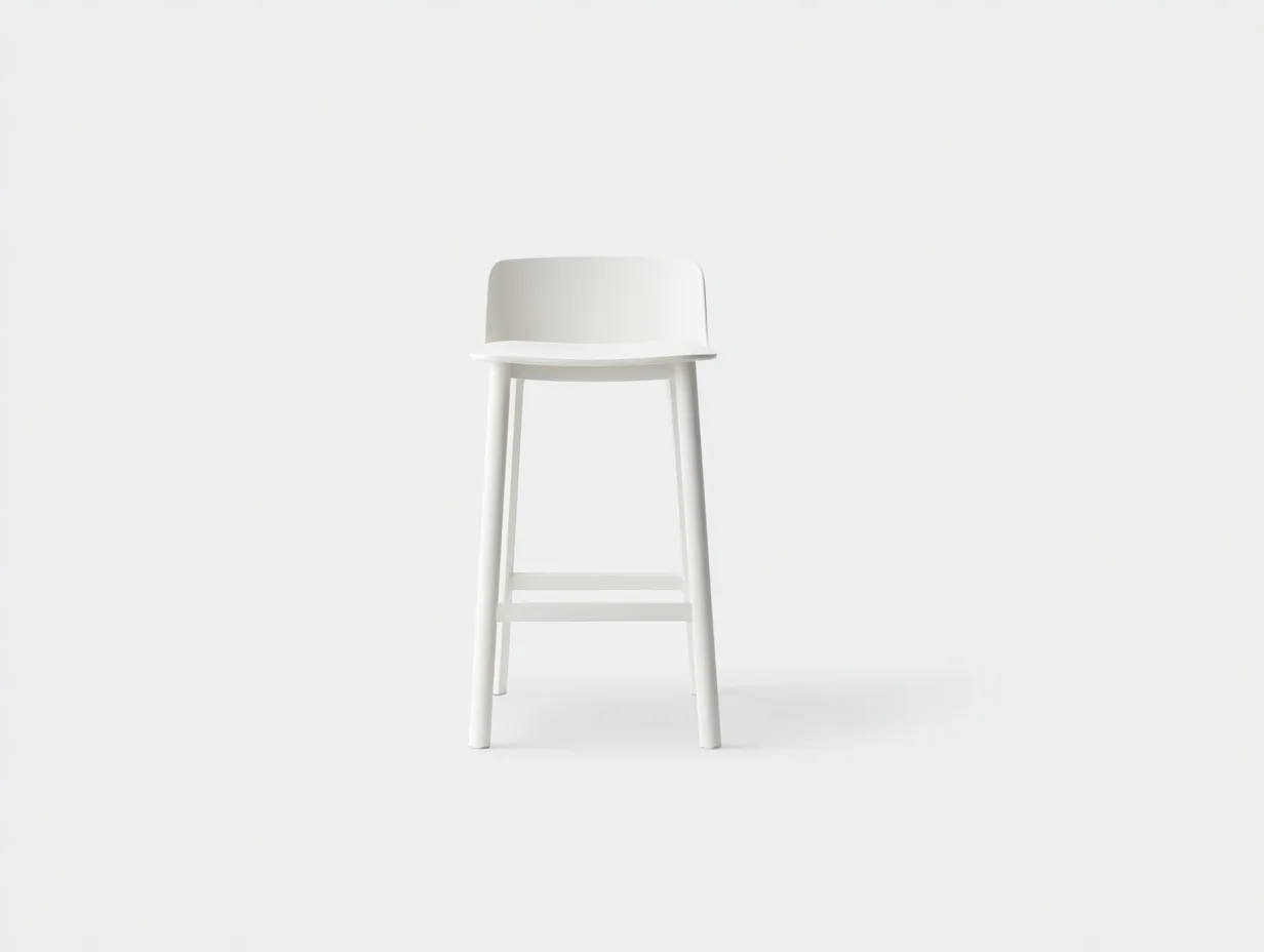 Taburete de Bar 47×50×96 cm - blanco - estructura monocromática con respaldo bajo para comedor-Rotiihaven