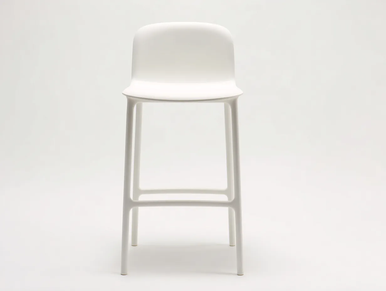 Taburete de Bar 49×52×100 cm - blanco - respaldo redondeado y reposapiés integrado para comedor-Rotiihaven