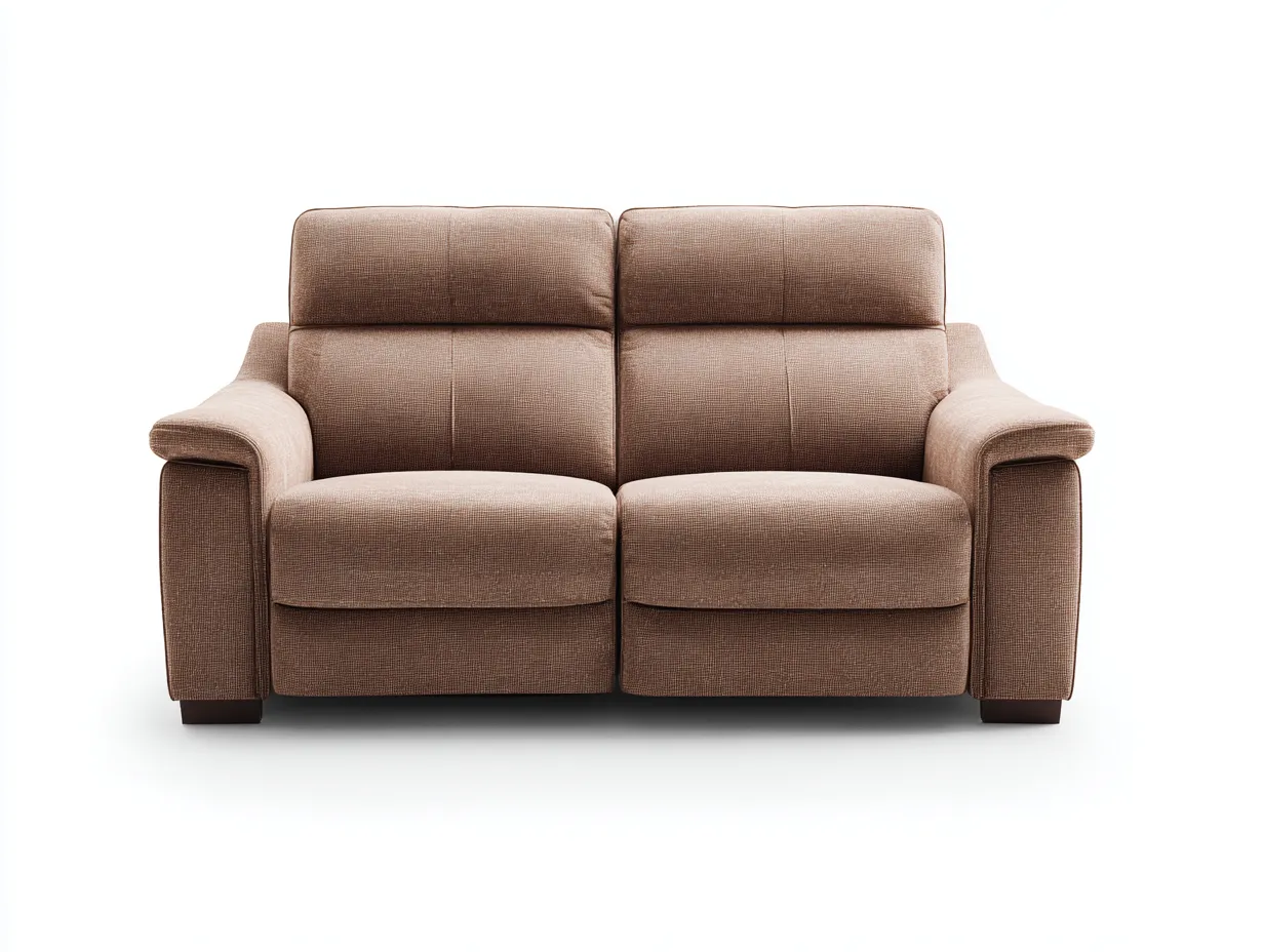 Sofá de Dos Plazas tapizado 162×92×98 cm - marrón - asientos reclinables para salón-Rotiihaven