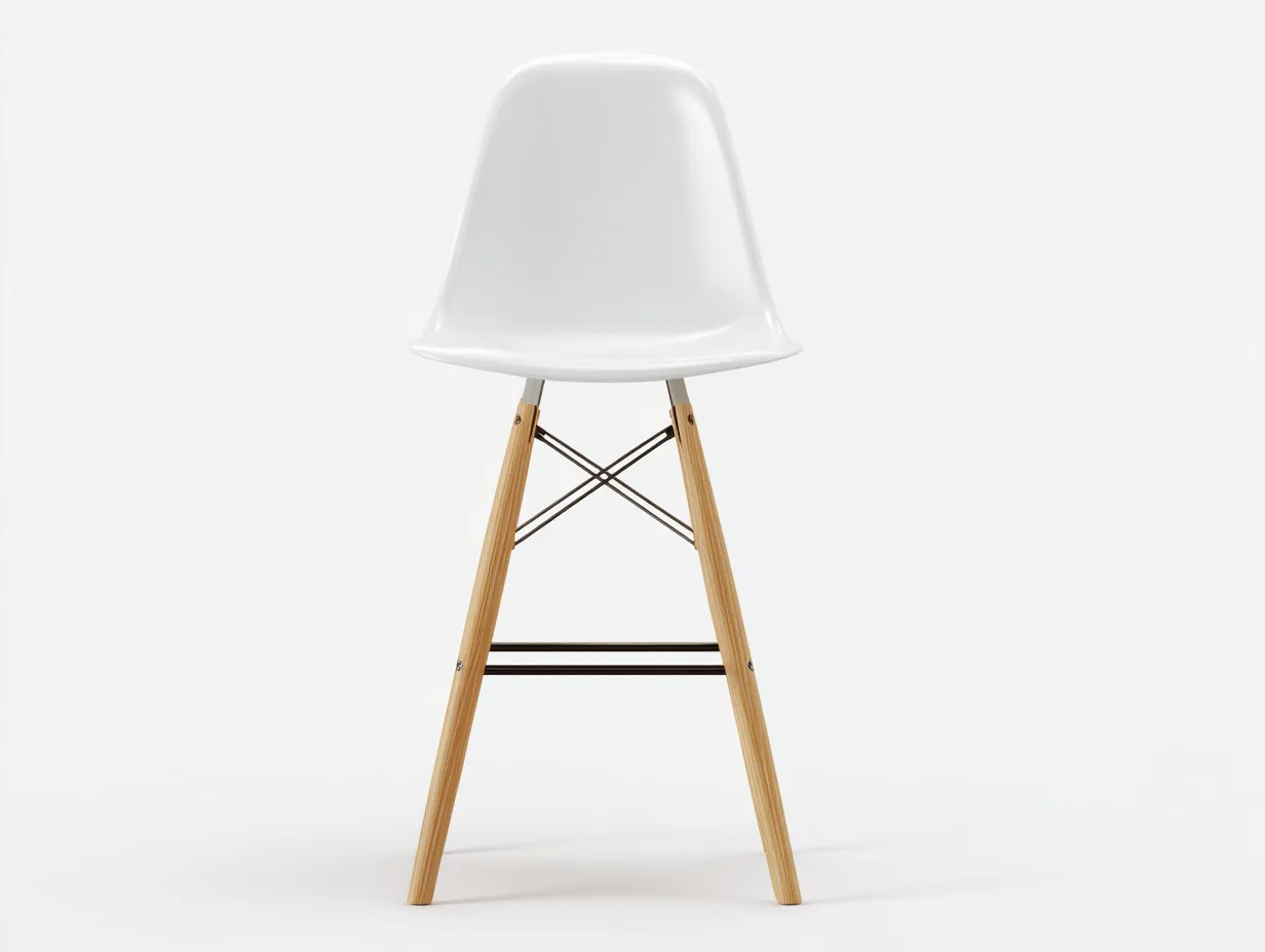 Taburete de Bar 50×54×112 cm - blanco/madera natural/negro - respaldo alto con reposapiés para comedor-Rotiihaven