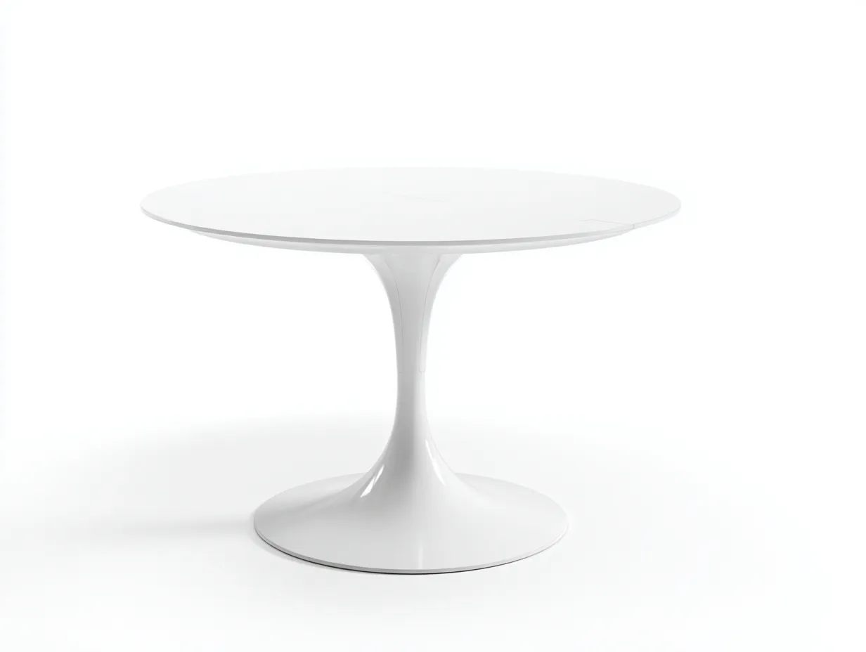 Mesa de Comedor redonda 120×120×75 cm - blanco - base central de pedestal para comedor moderno-Rotiihaven