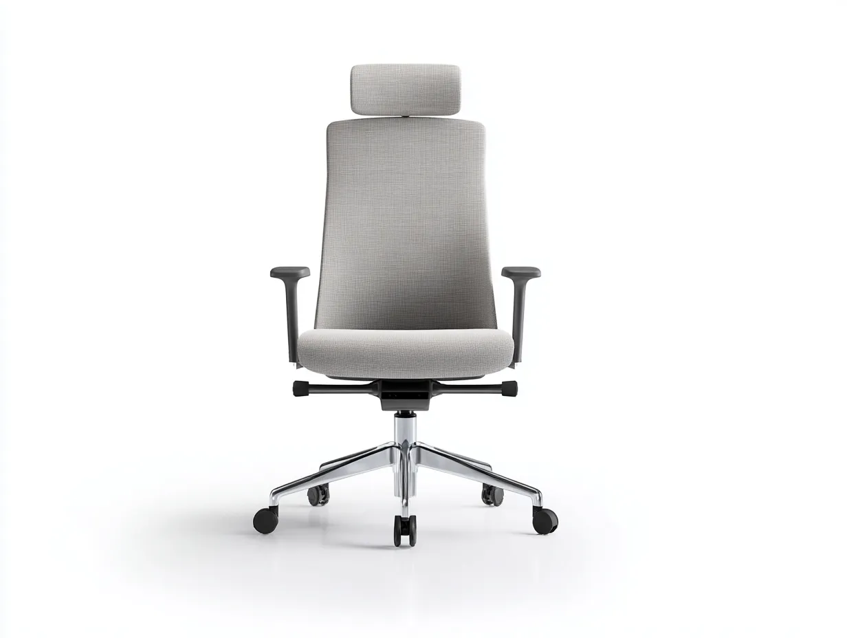 Silla de Oficina de respaldo alto 71×73×128 cm - gris claro/negro/plata - con reposacabezas para despacho-Rotiihaven