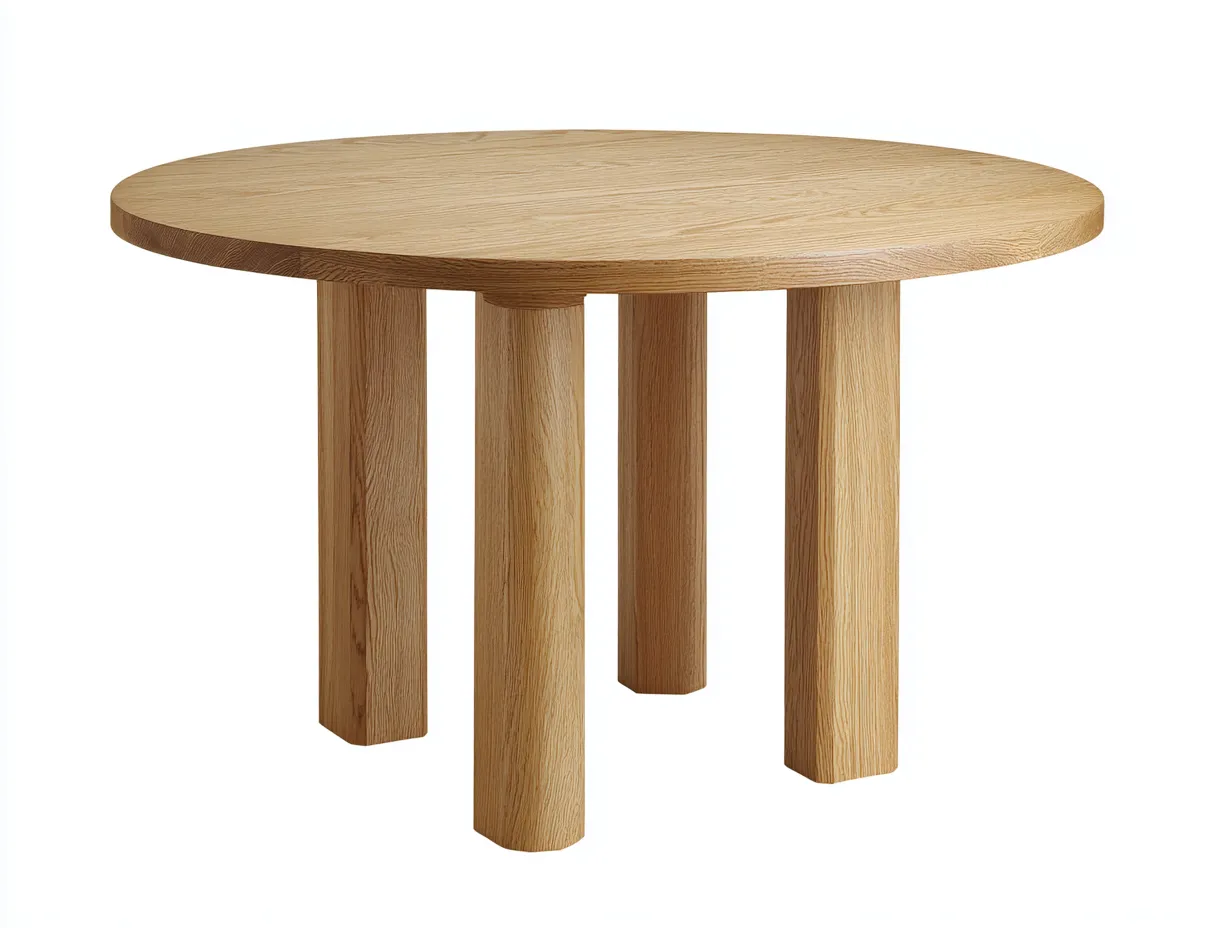 Mesa de Comedor redonda madera clara 120x120x75 cm - patas madera natural cruzadas - estilo nórdico moderno-Lorironest