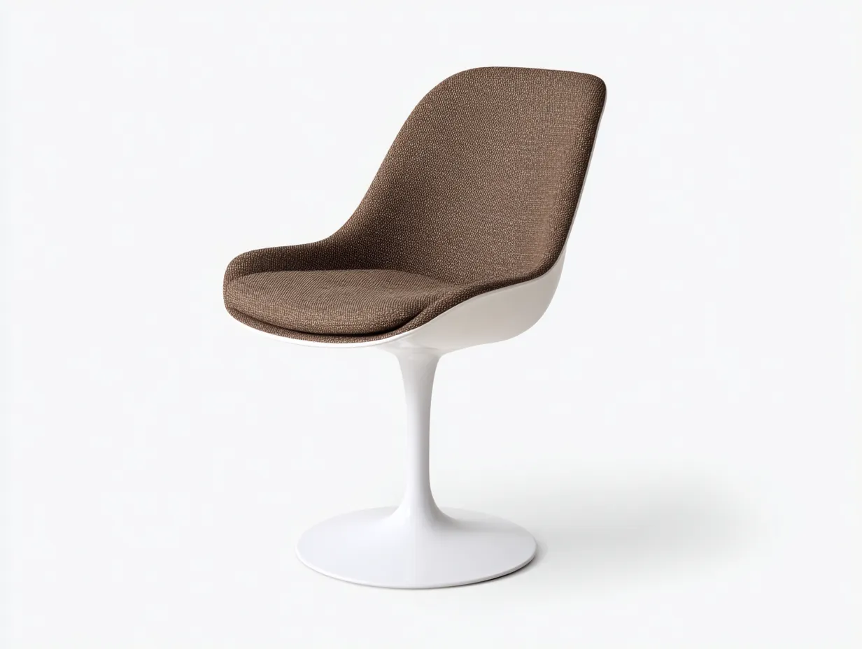 Silla giratoria 53x57x87 cm - beige y blanco - respaldo alto para salón-Lorironest