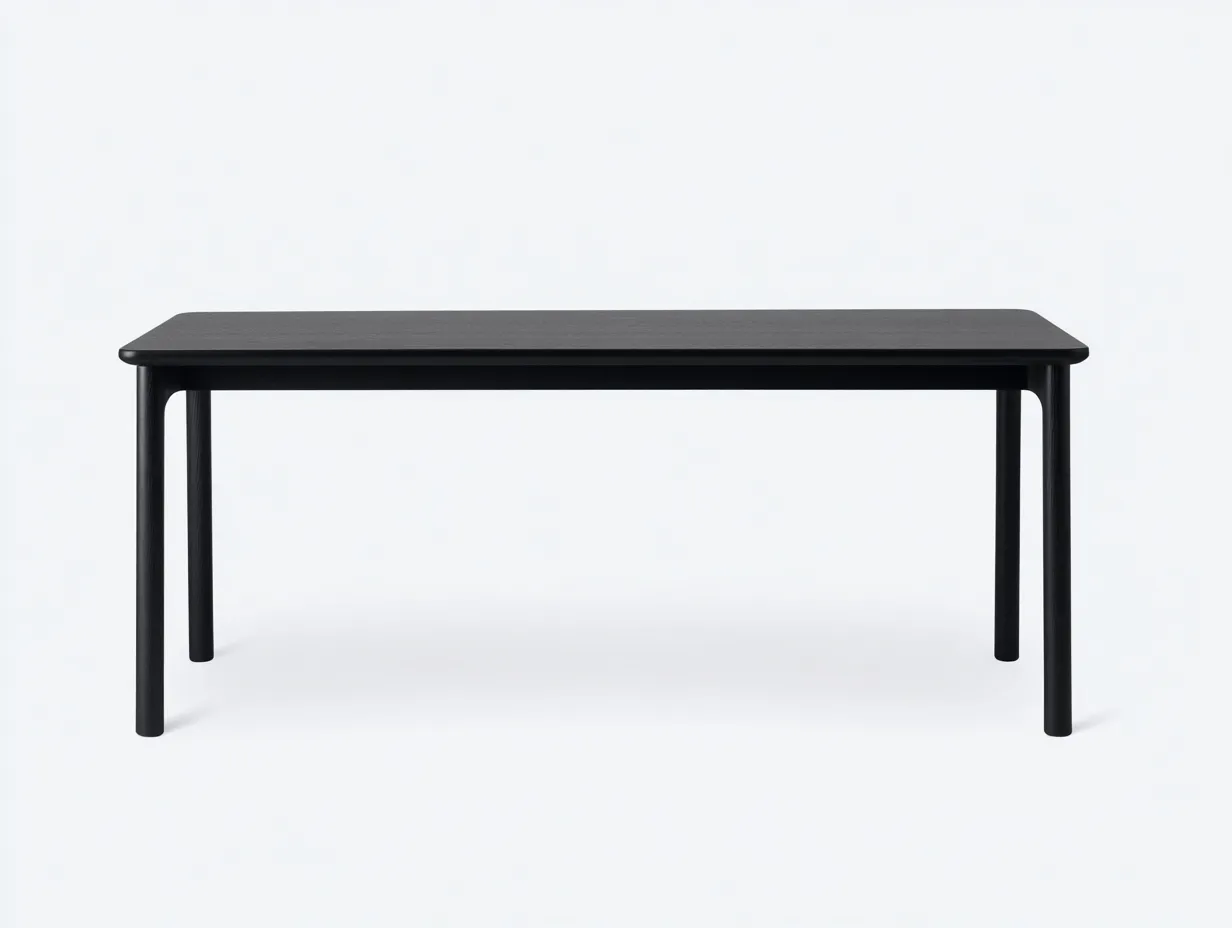 Mesa de Comedor redonda negra 100x100x75 cm - patas cruzadas madera negra - estilo contemporáneo compacto-Lorironest