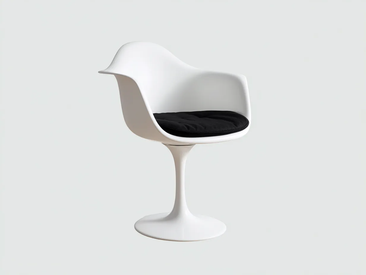 Silla con brazos 73x70x82 cm - negro y blanco - pedestal central para salón-Lorironest