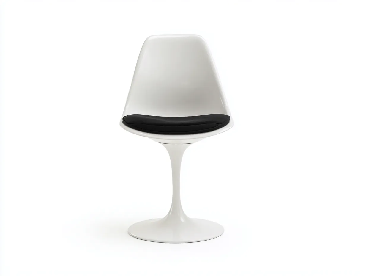 Silla giratoria compacta 49x53x86 cm - negro y blanco - respaldo alto para salón-Lorironest