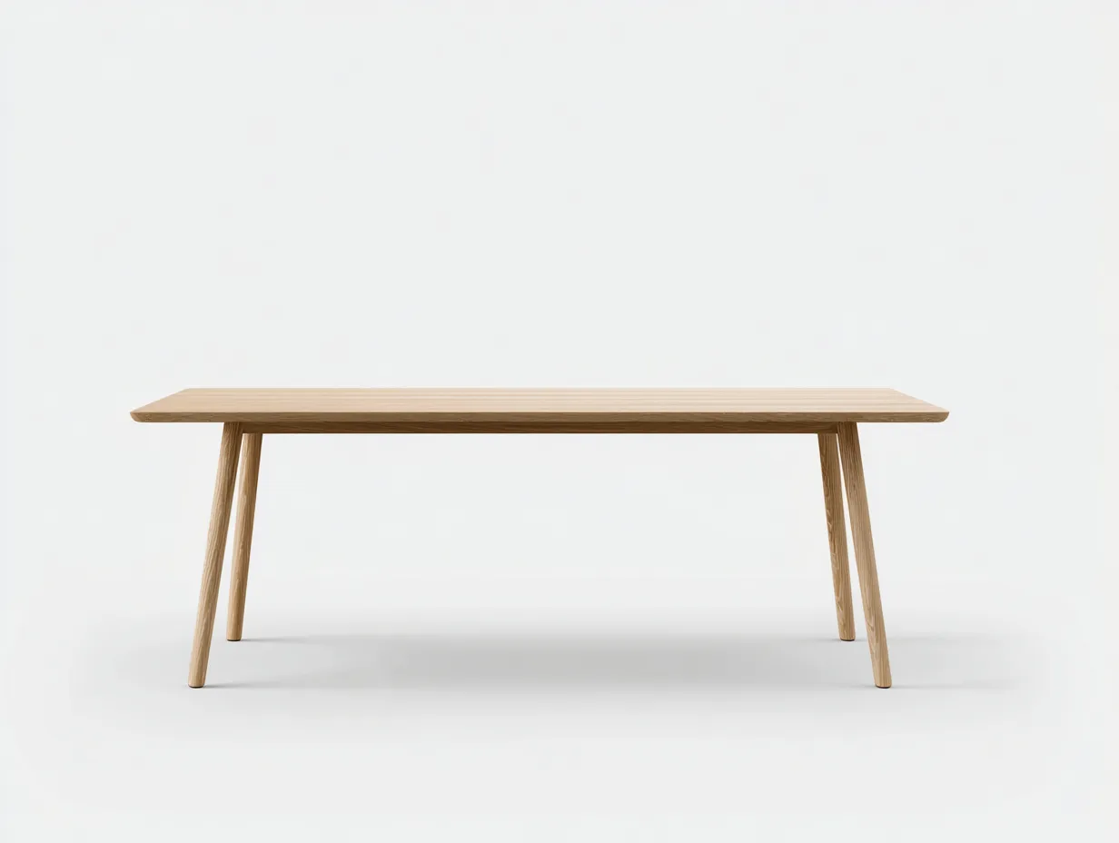 Mesa de Comedor rectangular roble natural 160x85x75 cm - patas madera maciza roble - estilo escandinavo moderno-Lorironest