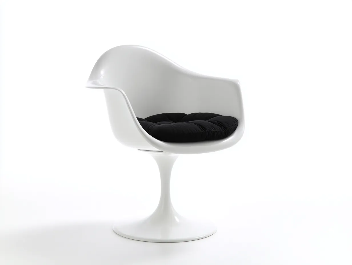 Silla giratoria de plástico 72x69x82 cm - negro y blanco - carcasa envolvente para salón-Lorironest