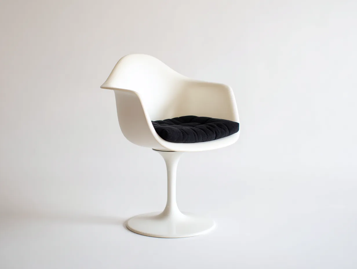 Silla giratoria envolvente 74x71x83 cm - negro y blanco - asiento acolchado para salón-Lorironest