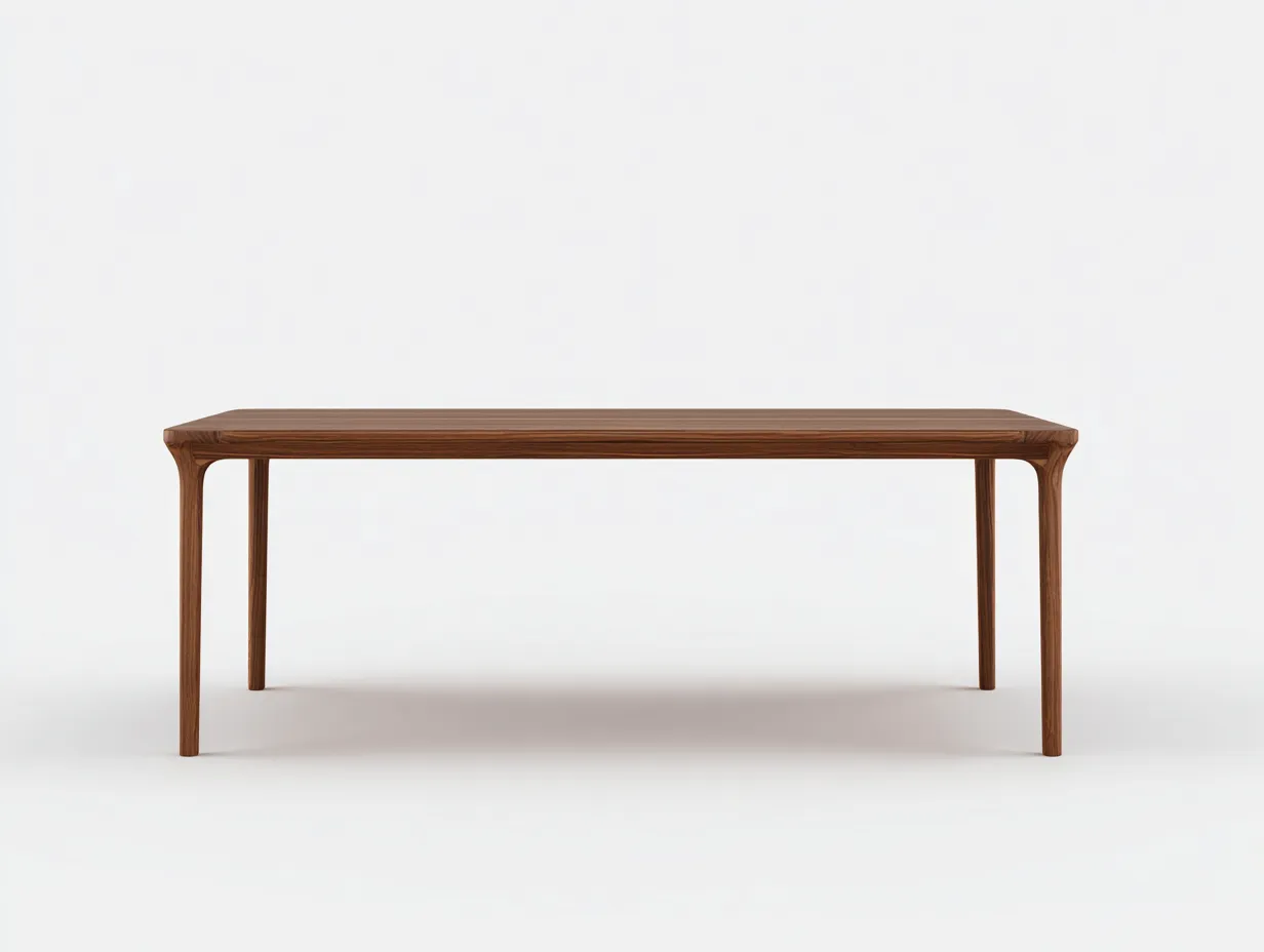 Mesa de Comedor rectangular nogal 160x90x75 cm - patas madera maciza nogal - estilo elegante contemporáneo-Lorironest
