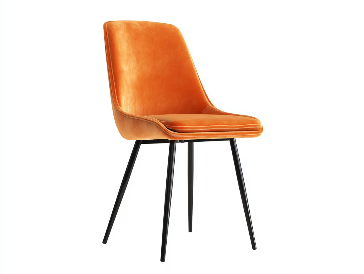 Silla de Comedor tapizada naranja tela 51x52x83 cm - naranja y negro - terraza exterior estilo industrial moderno-Lorironest