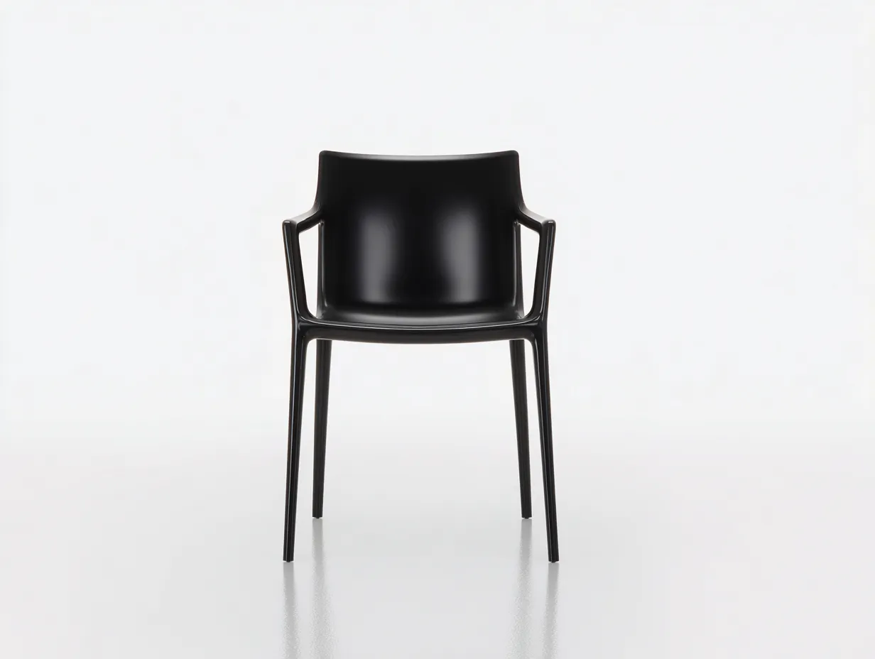 Silla de Comedor plástico moldeado 49x51x81 cm - negro - exterior terraza estilo moderno-Lorironest