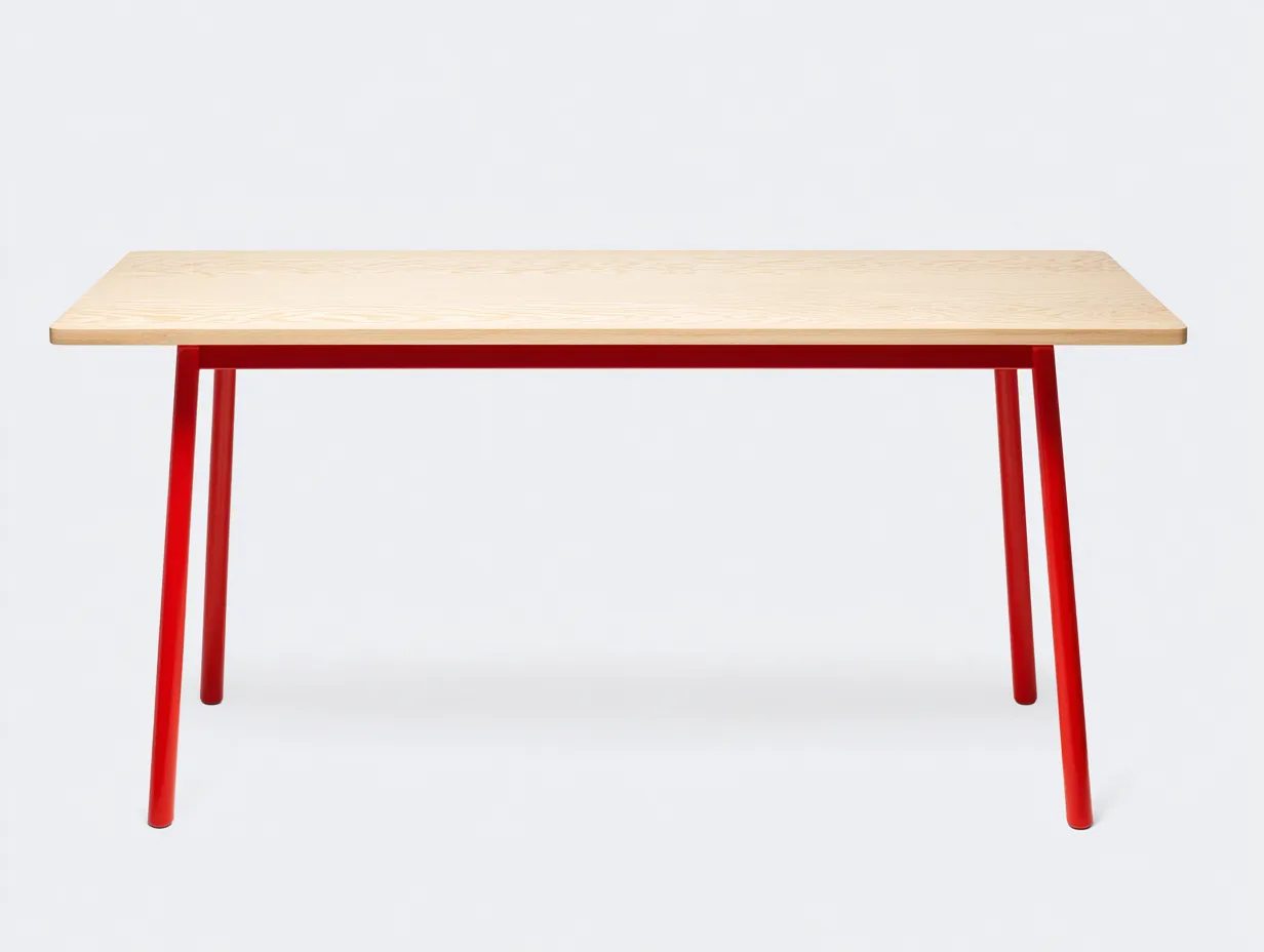 Mesa de Comedor rectangular madera natural 180x90x75 cm - patas rectas madera roble - estilo escandinavo-Lorironest