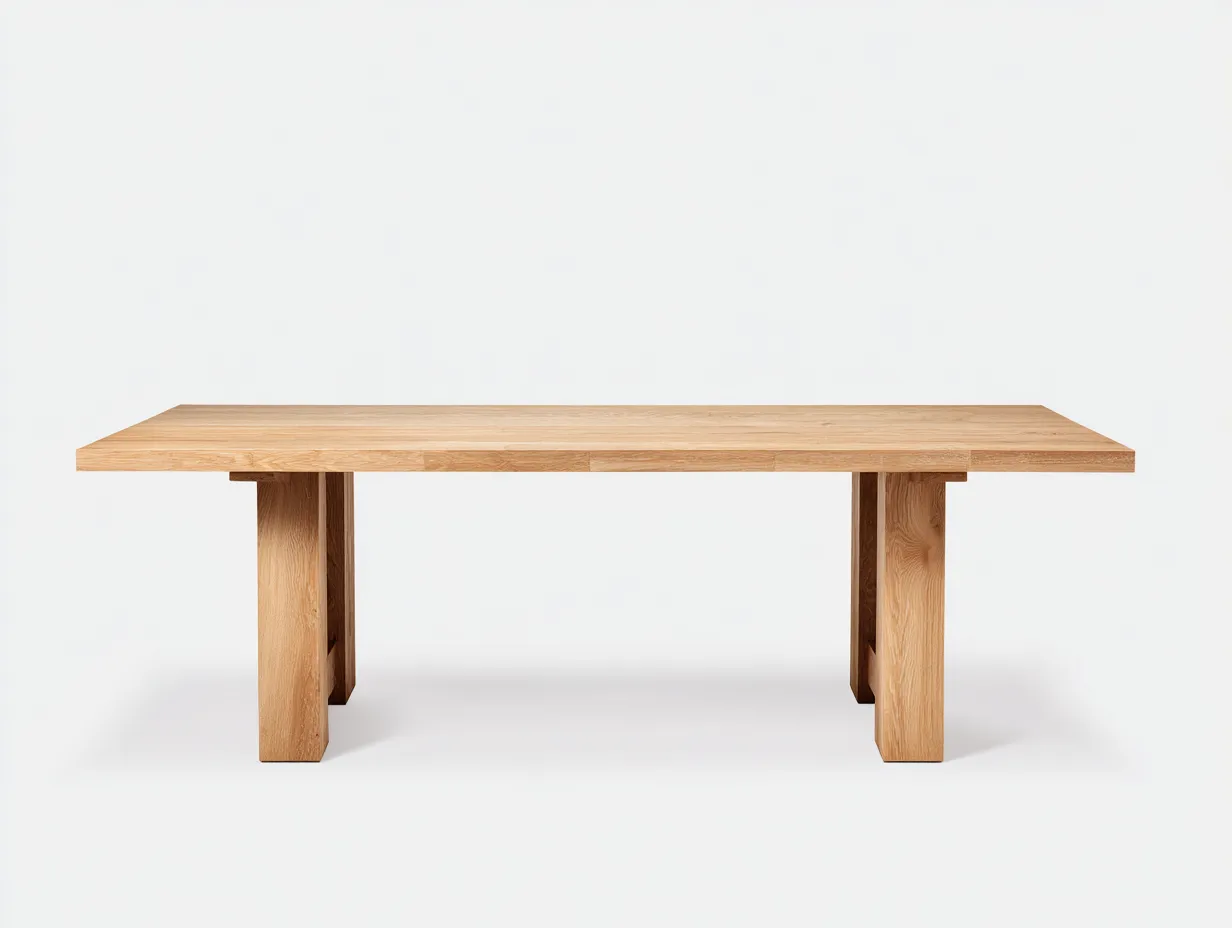 Mesa de Comedor redonda madera clara 120x120x75 cm - patas rectas madera natural - estilo nórdico minimalista-Lorironest