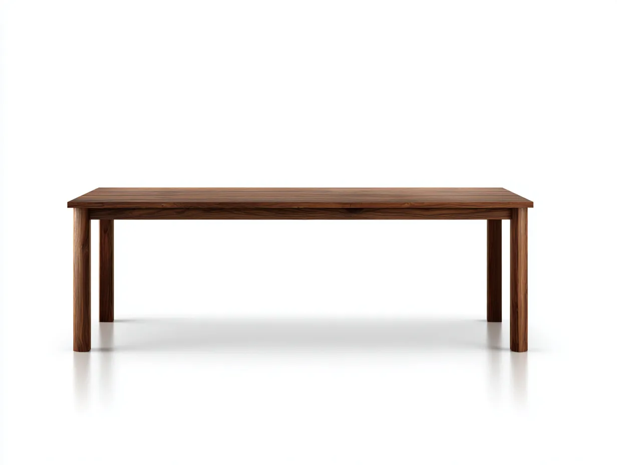 Mesa de Comedor rectangular nogal oscuro 200x100x75 cm - patas integradas madera nogal - estilo moderno sólido-Lorironest