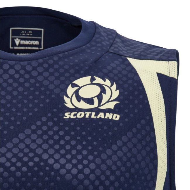 2026-2027 Scotland Rugby Poly Sleeveless Shirt (Navy) - Kids-League Threads