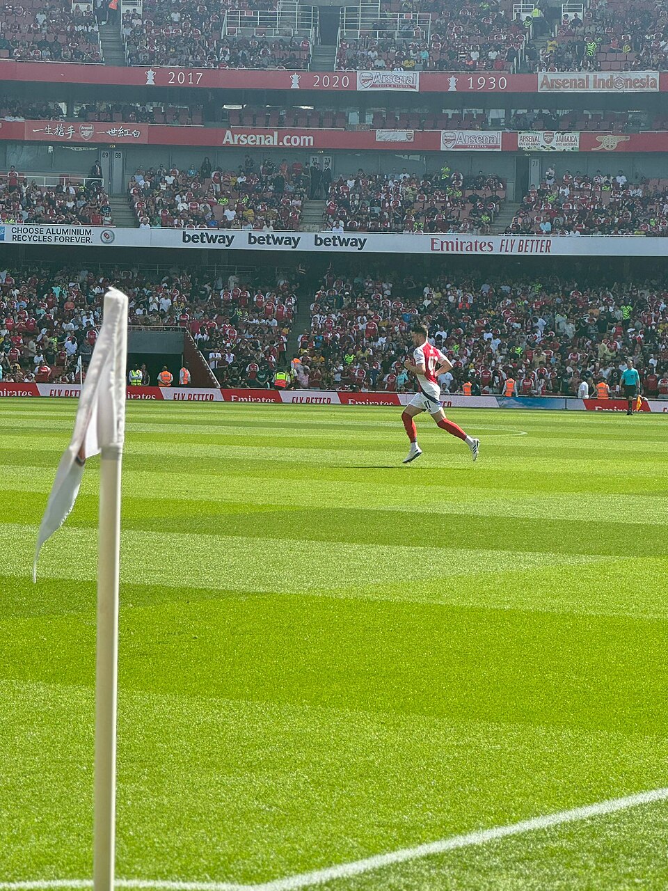 Declan Rice playing for Arsenal at the Emirates Cup, one of the stars fronting the 2026/27 kit launch
