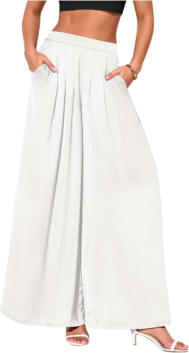 Loose Fit Wide Leg Pants Woman High Waisted Flowy Comfy Palazzo Pants for Women Work Trousers Spring Fashion