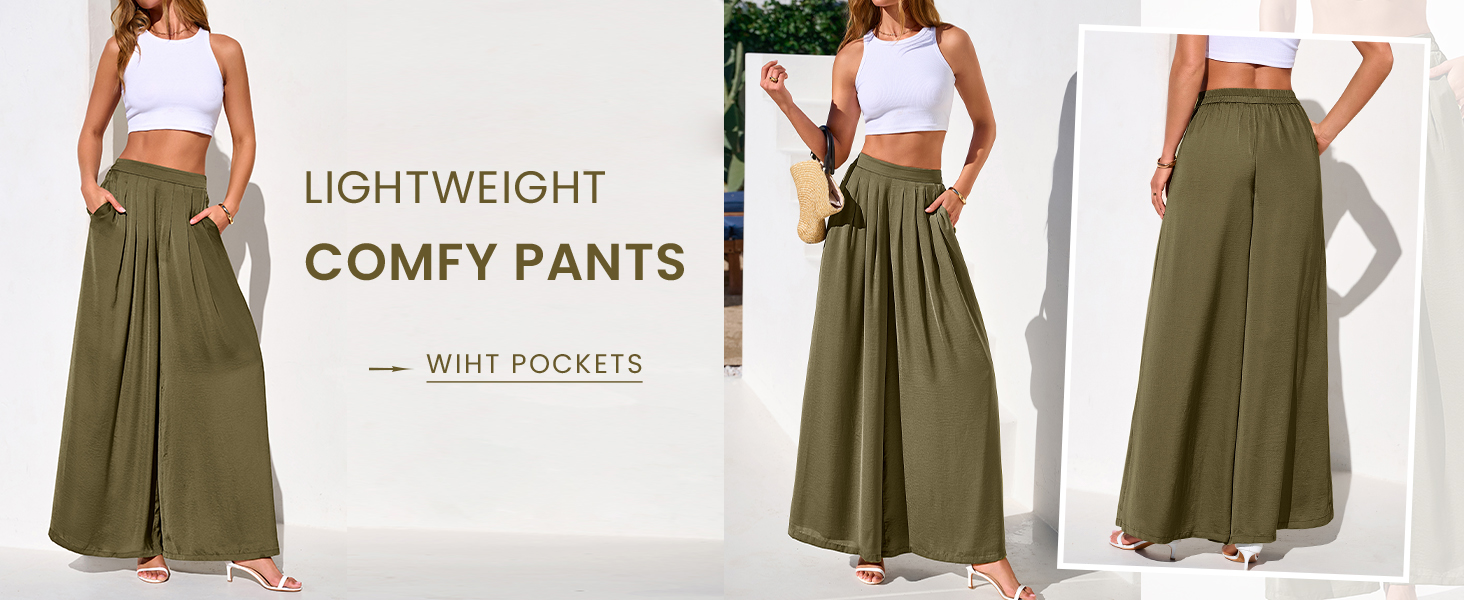 Oversized Comfy Pants Women Bussiness Casual Work Pants for Women with Pockets Wide Leg Pants Woman