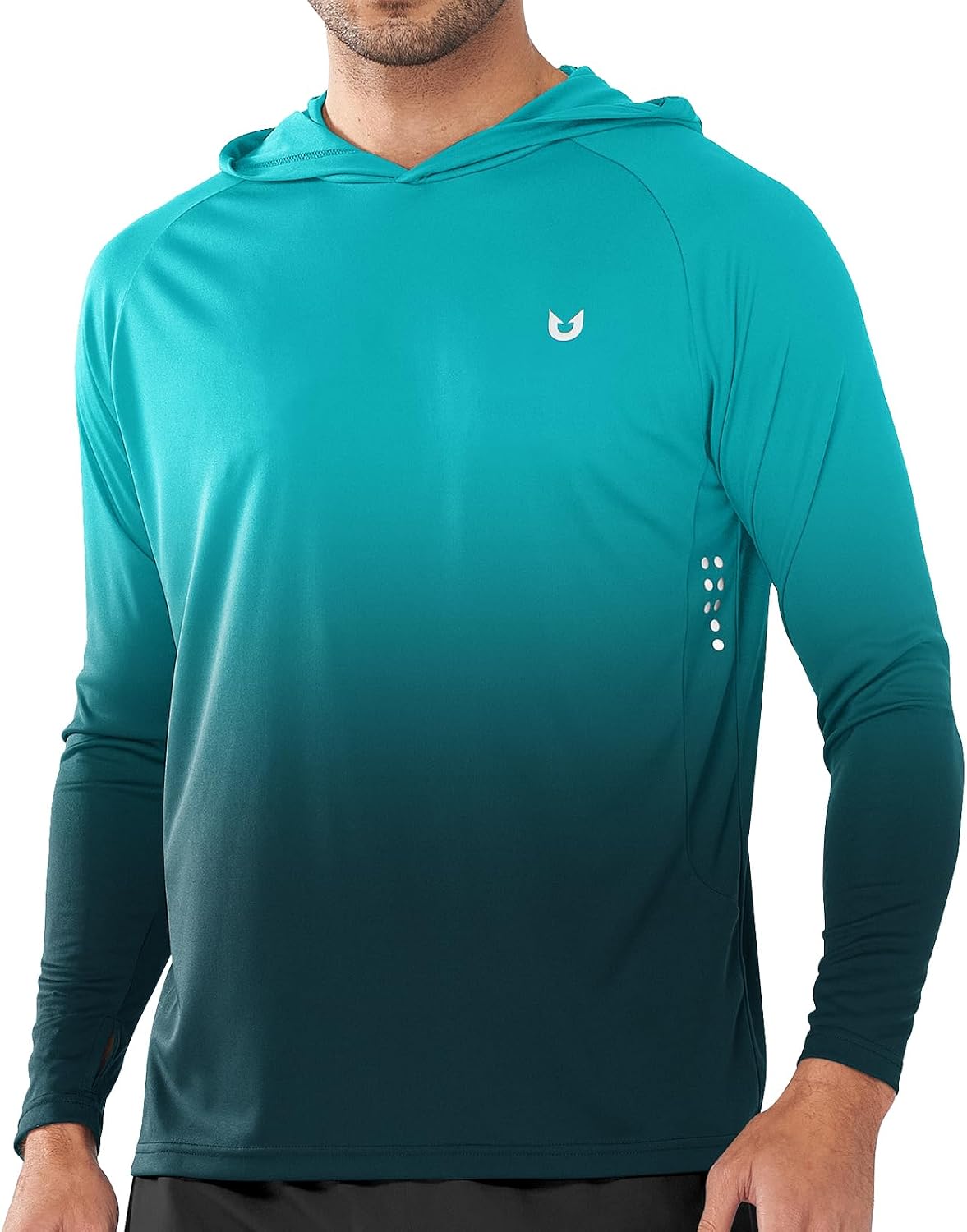 Men's UPF 50+ Sun Protection Hoodie Long Sleeve Rash Guard Shirts | Lightweight Quick Dry Fishing Swim Shirt, Breathable, Moisture Wicking, 4-Way Stretch, Swimming Hiking Beach Golf Water Sport