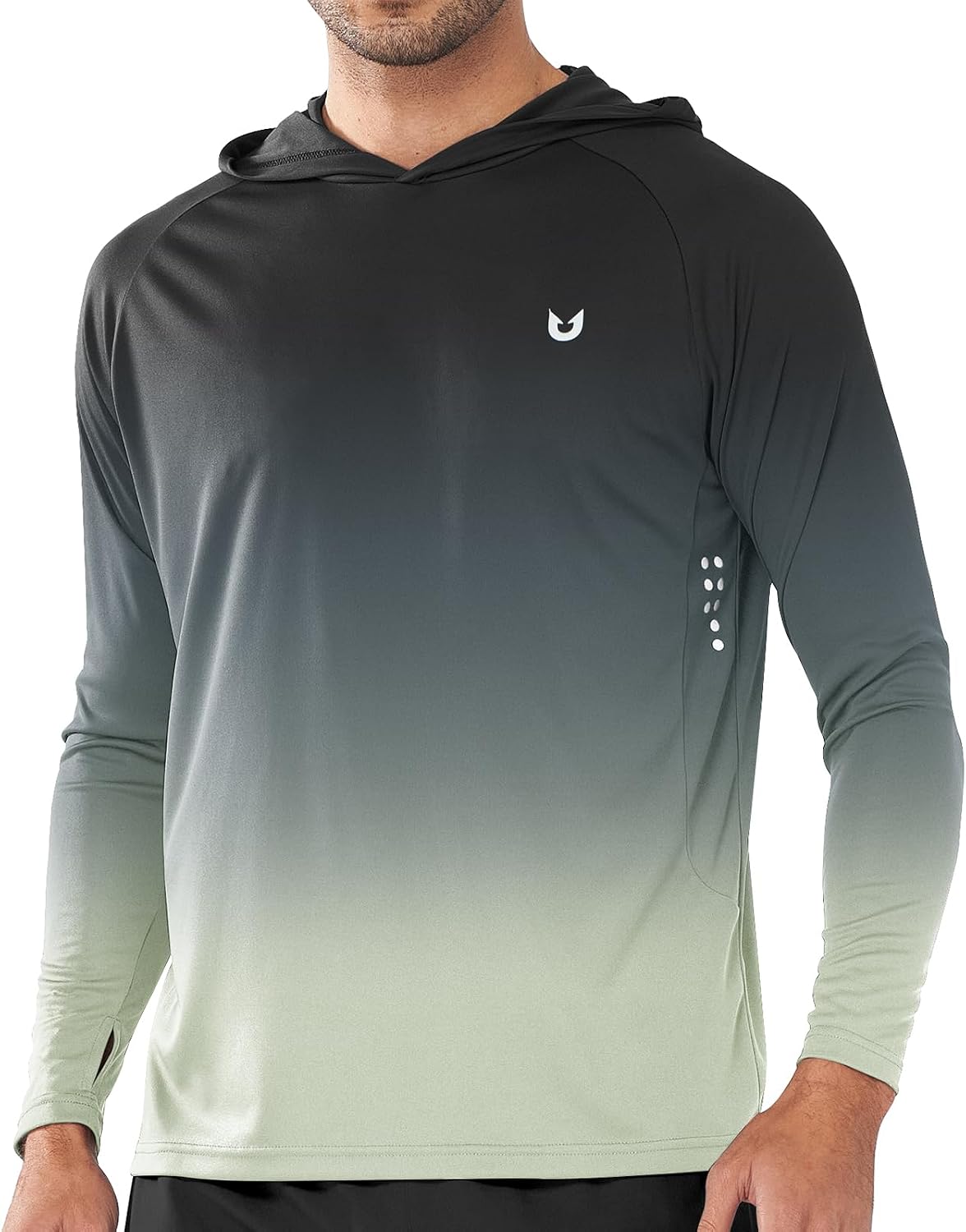 Men's UPF 50+ Sun Protection Hoodie Long Sleeve Rash Guard Shirts | Lightweight Quick Dry Fishing Swim Shirt, Breathable, Moisture Wicking, 4-Way Stretch, Swimming Hiking Beach Golf Water Sport