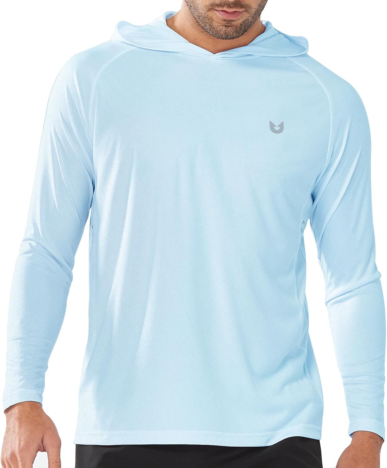 Men's UPF 50+ Sun Protection Hoodie Long Sleeve Rash Guard Shirts | Lightweight Quick Dry Fishing Swim Shirt, Breathable, Moisture Wicking, 4-Way Stretch, Swimming Hiking Beach Golf Water Sport